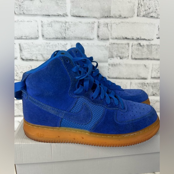 Nike Air Force 1 High 07 LV8 Men's Size 7.5 Blue Basketball Shoes 806403-400 - Picture 3 of 12